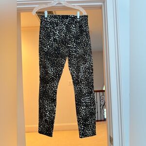7 For All Mankind Black and White Cropped Jeans-leopard print